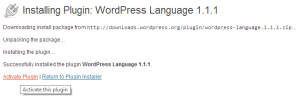 WordPress Language Plugin aktivieren