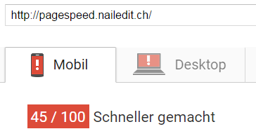 Google PageSpeed 1 Start Mobil